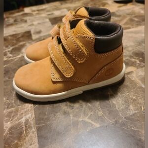 Timberland Kids Brown Boots with Velcro Straps